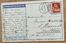Carte Pro Juventute Les Taillères, 1919
