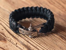 Paracord Armband Schwarz Survival Outdoor Notfall EDC