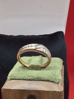 ring mit Zirkonia Steinen zweifarbig guter Zustand