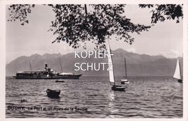 Lausanne-Ouchy (Blick auf den See mit Dampfschiff) /mp