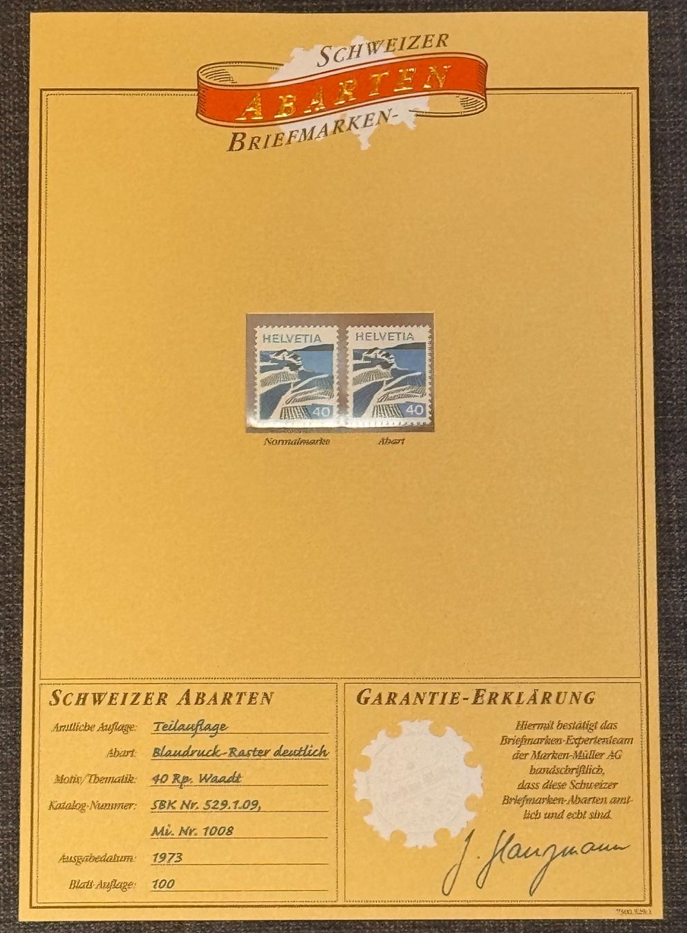 Alle Briefmarken: Seltene Schweizer Abarten Briefmarken - 2 Stk. 40 Rp. – Gebraucht aus Andwil SG von Ariisa1234