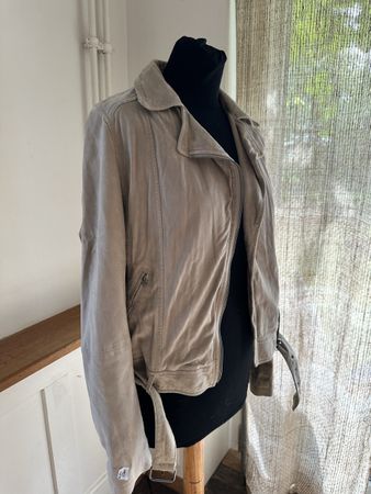 Marc O'Polo Lederjacke beige Echtleder Wildleder Gr.S 