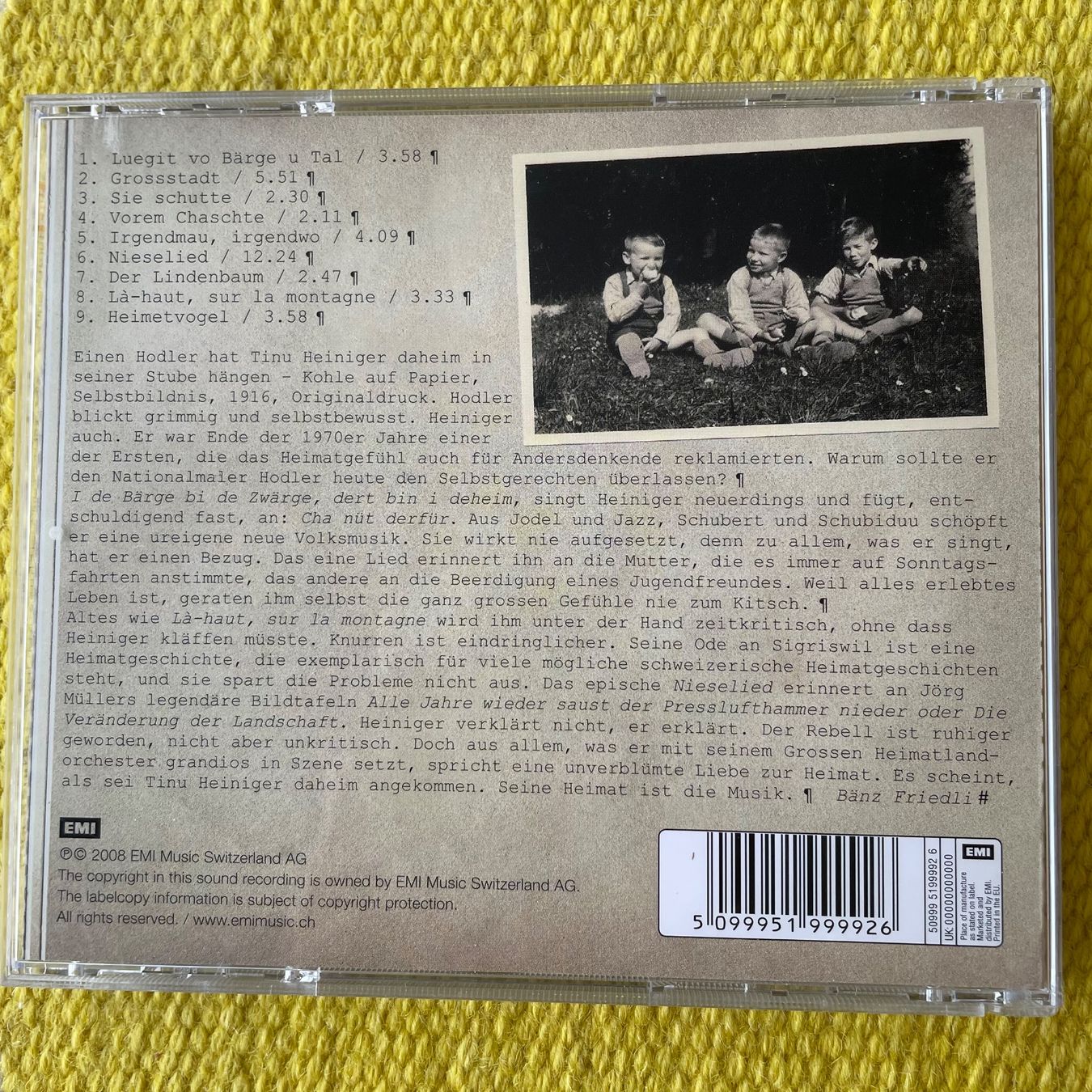 CD: TINU HEINIGER-MIT UNTERSCHRIFT BÄRG U TALSÄNGER – Usato da Rorschacherberg venduto da CD-Roli 2