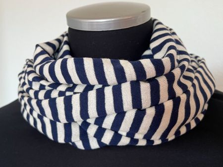 Colora Schal, 67% Leinen, Blau/Weiss, NEU