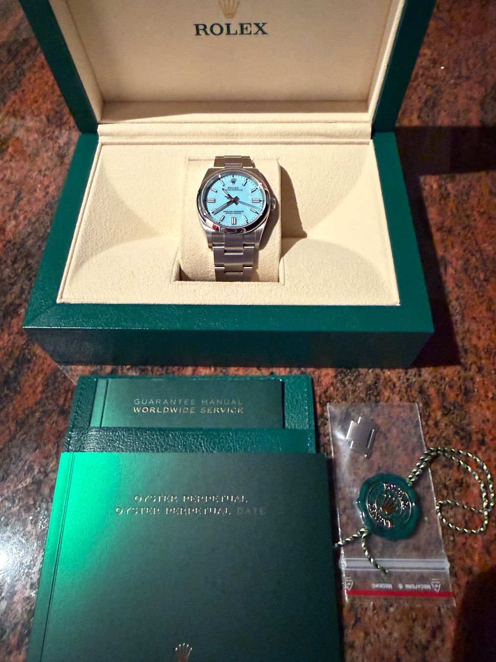Rolex Orologi: Rolex OP 36 Tiffany Dial  Ungetragen – Nuovo e nell'imballaggio originale da Volketswil venduto da G14Carter