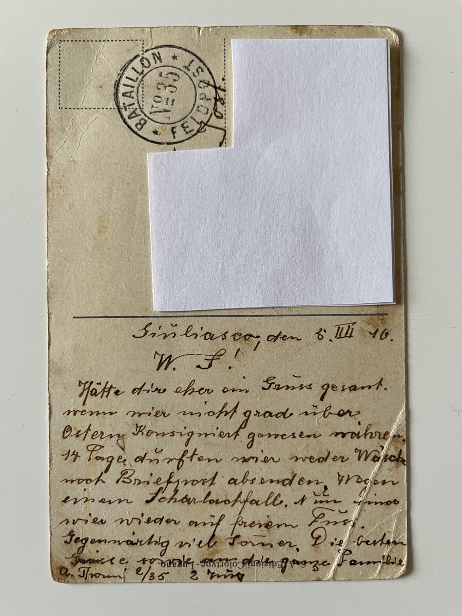 Cartoline postali: 1916 Ansichtskarte Lugano -See- aus dem Bataillon 35 ! – Usato da Uster venduto da Arrayo 1