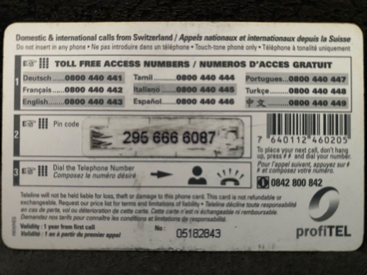 Schede telefoniche: Teleline – Usato da Lausanne venduto da babacard10 1