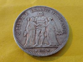 Frankreich 5 Francs 1875 A "Herkulesgruppe" Silber