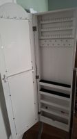 Schmuckschrank Spiegel mit Aufbewahrung grau