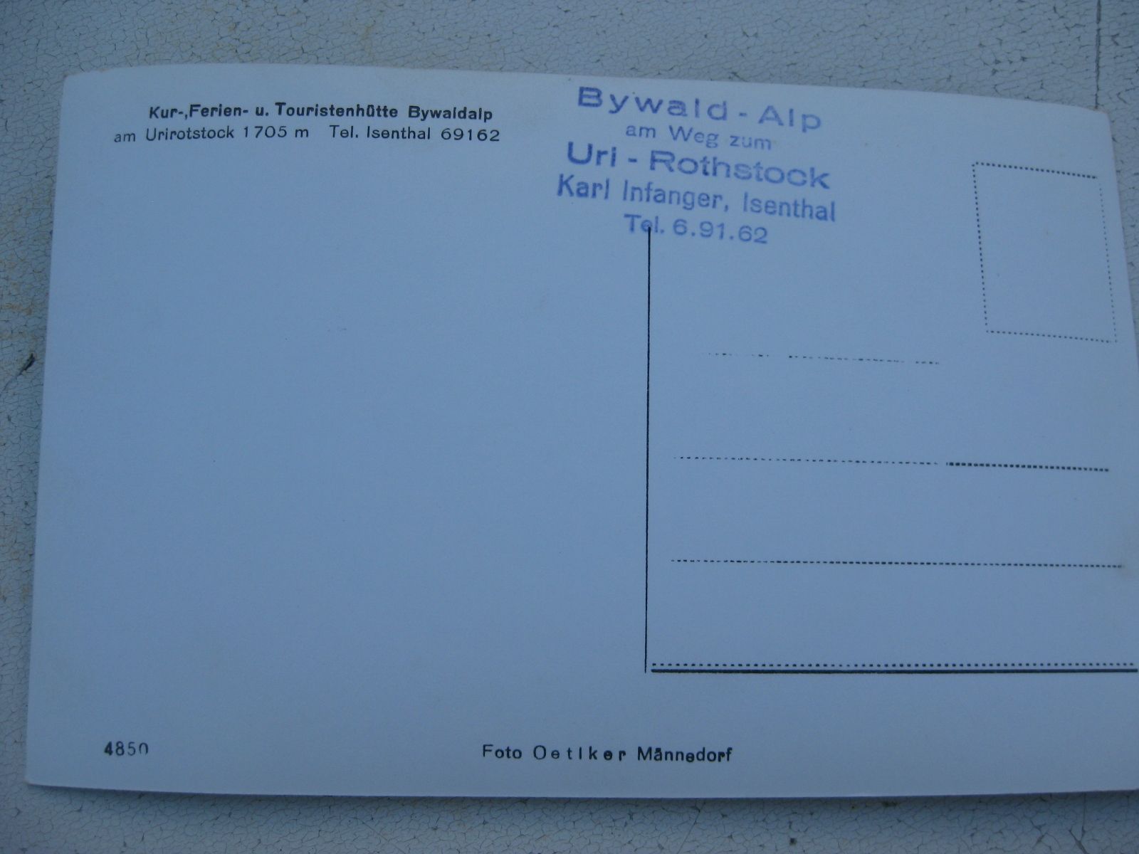 Ansichtskarten: Hütte Bywaldalp Isenthal – Gebraucht aus Malters von Marosko 1