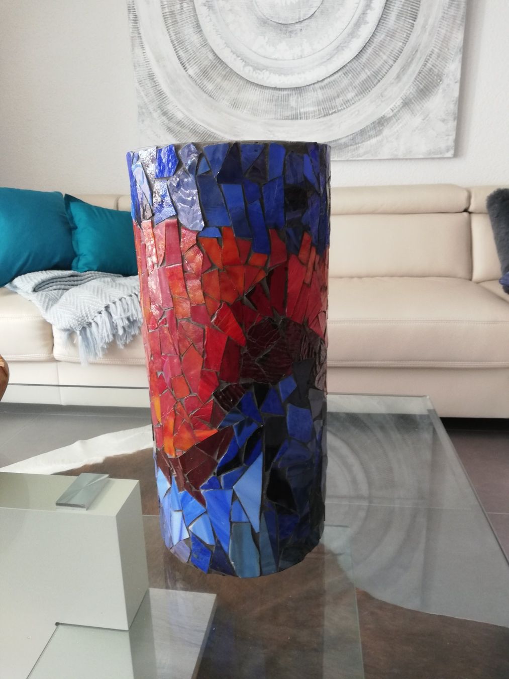 Vasen & Gefässe: grosse Vase Tiffanyglas Unikat – Gebraucht aus Untersiggenthal von Marlen59
