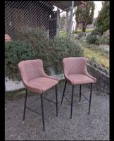 2 Barhocker/Barstuhl, braun gesteppt, Top Zustand