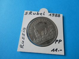 Russland 1988, 5 Rubel Sondermünze Polierte Platte