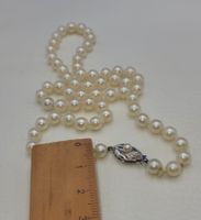 Perlen Kette Mit 18 Karat 750 Weiss Gold Verschluss