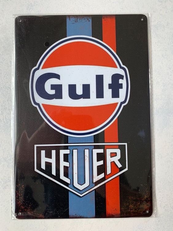 Gulf Racing Blechschild 20x30cm - Vintage Retro Garage Deko