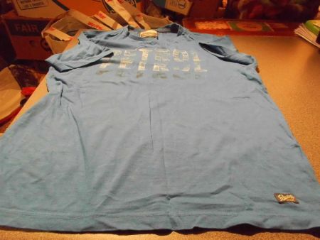 T-Shirt ca. Grösse 170, blau/Aufdruck weiss