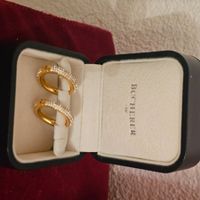 18 karat Vergoldet grosse   Creolen, Zirkonia bes. 14 gr