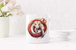 Chinesisches Tierzeichen Schlange Keramik Tasse NEU