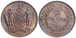 Malaysia-Britisch Nord Borneo 1 Cent 1888 H unz!