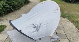 Strandmuschel Sonnenschutz Zelt grau