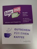 2 KAFFEE - GUTSCHEINE "HIER MIT DIR", CHAM