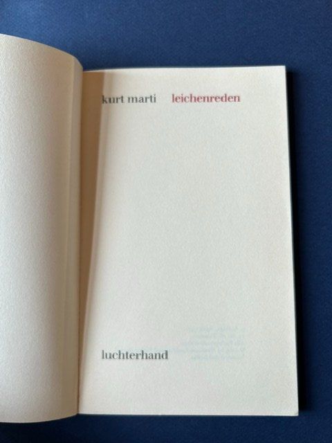 Libri: Kurt Marti, Leichenreden – Usato da Bern venduto da oregonzwei 1