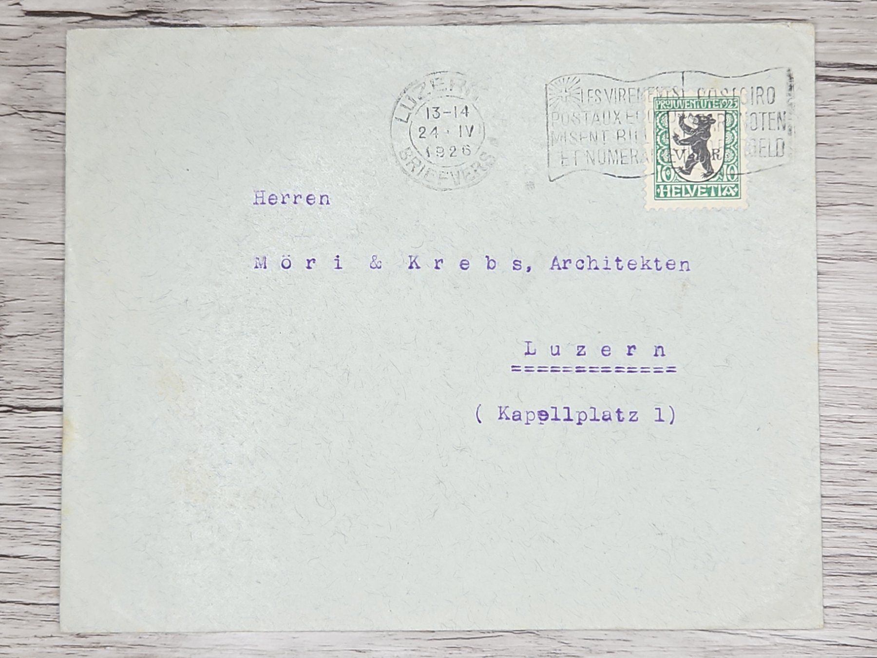 Tutti i francobolli: CL01 Enveloppe + Timbre Suisse 1926 – Usato da Cousset venduto da Patrick_Collections