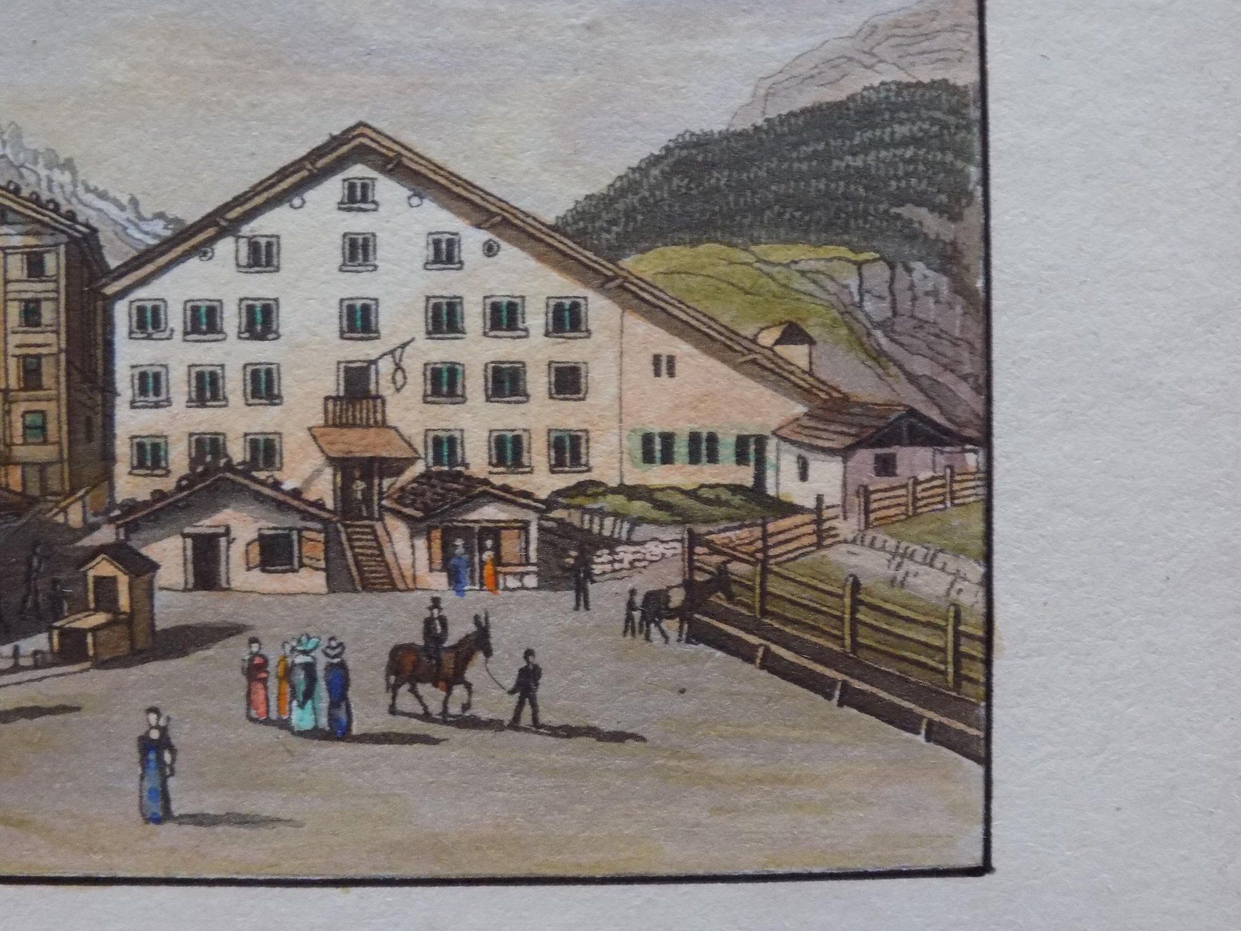 Stiche: Leukerbad kolorierte Aquatinta – Gebraucht aus Risch von Antikfee 6