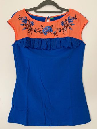 Damen Top mit Stickerei - Neu - S