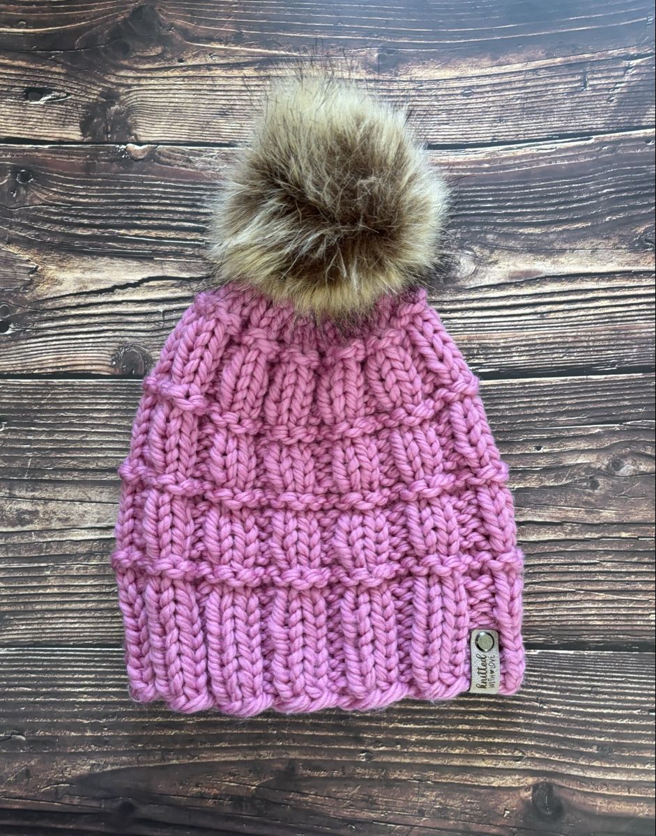 BONNET NEUF LONG NOIR AVEC BANDES BLEU AVEC 1 POMPON HOMME FEMME