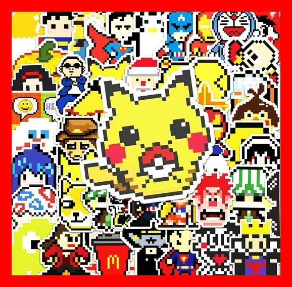 50 tlg Stickerset Pixel Retro Vintage Game Nintendo C64 Alt | Kaufen ...