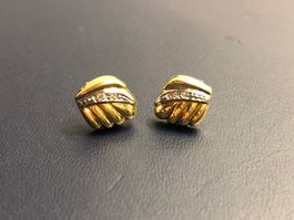 Ohrstecker mit Diamanten aus 18 Karat Gelbgold Au 750