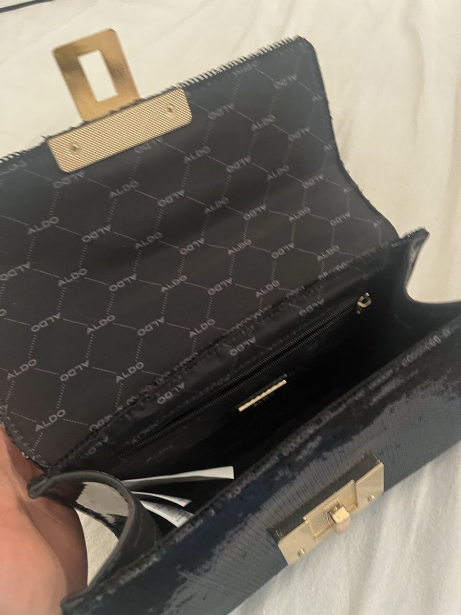 Aldo Borse da donna: Lovely ALDO Black Sequin Party Bag with Chain Strap – Nuovo (secondo la descrizione) da Aarau venduto da kailing12 2