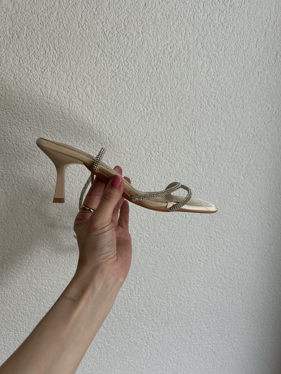 Scarpe da donna: Sandalette beige Strass mit Absatz Grösse 38 – Usato da Chur venduto da faja7000 3