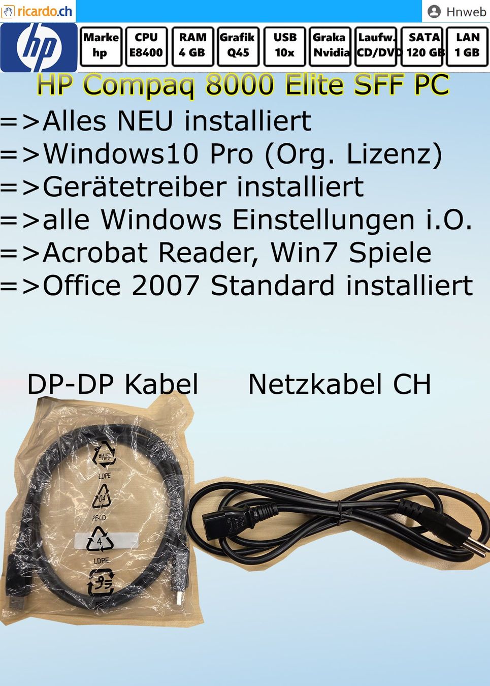 Hewlett Packard PC: PC HP Compaq 8000 Elite SFF PC – Usato da Kaisten venduto da Hnweb 9