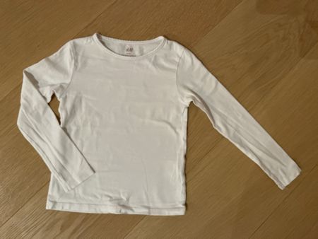 Basic Organic Cotton Long Sleeve Top, Size 110/116