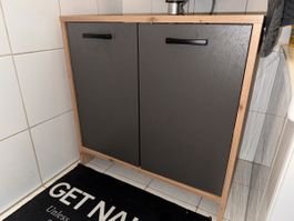 Meuble de salle de bain - gris/bois