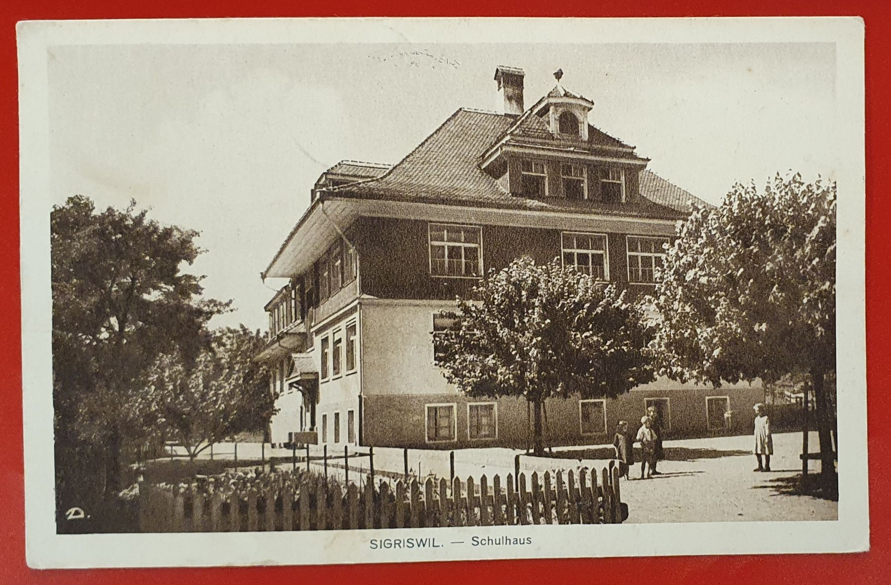 Ansichtskarten: Sigriswil 1927 - Schulhaus – Gebraucht aus Kreuzlingen von Rschweiz1