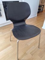 2x Stuhl Holz schwarz Metallgestell guter Zustand
