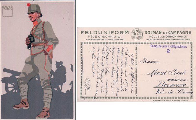 Cartes postales: Schweizer Armee, Felduniform, Oberlieutenant (2205) – D'occasion à Grancy par gedev