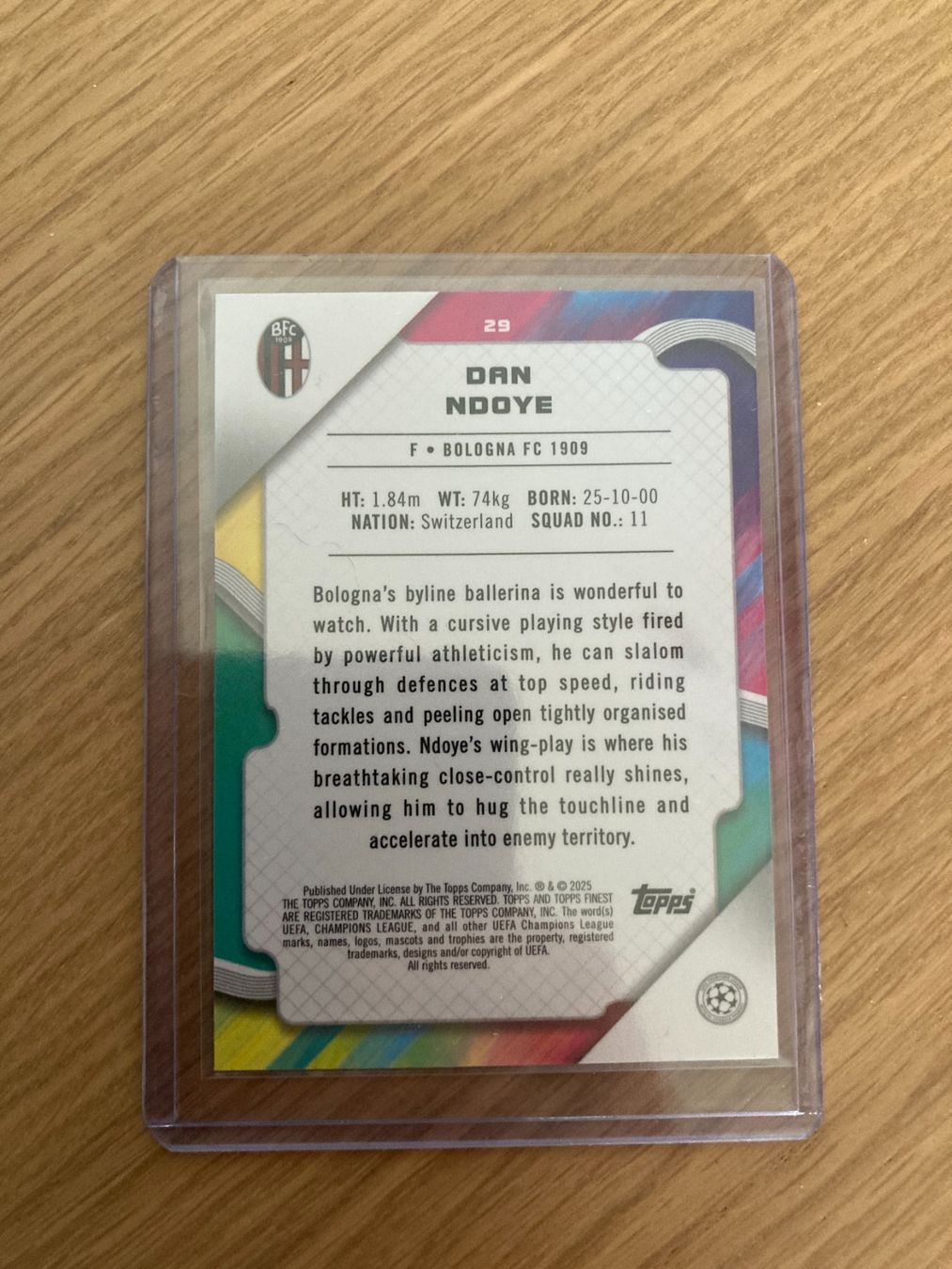 Topps Carte collezionabili: Topps Finest UEFA 2024-25 - Dan Ndoye /199 – Usato da La Tour-de-Peilz venduto da Tyalos_Cards 1