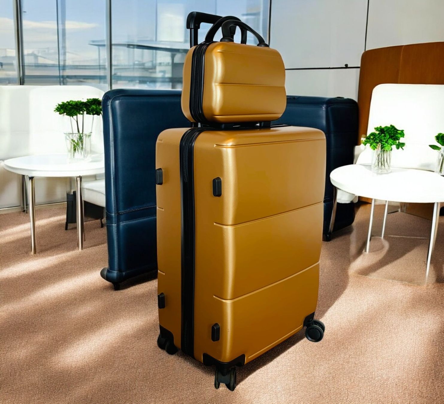 Reisekoffer: 2er gateBAG Koffer Gepäck SET Grösse L 67cm GOLD NEU – Neu und originalverpackt aus Bergdietikon von shopAgent 1