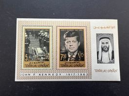 Al Qiwain 1967  Block 2 J.F. Kennedy  ** (D656)