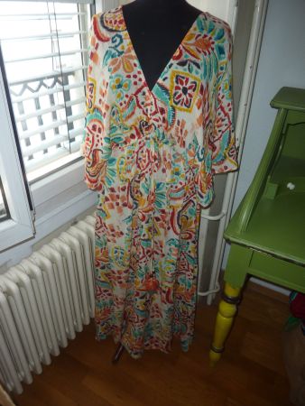 robe longue d'été bohème chic col V devant dos L pour femme