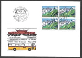 Eisenbahn Sonderbrief S. 899 75 Jahre SBB Treno Espos. 1977