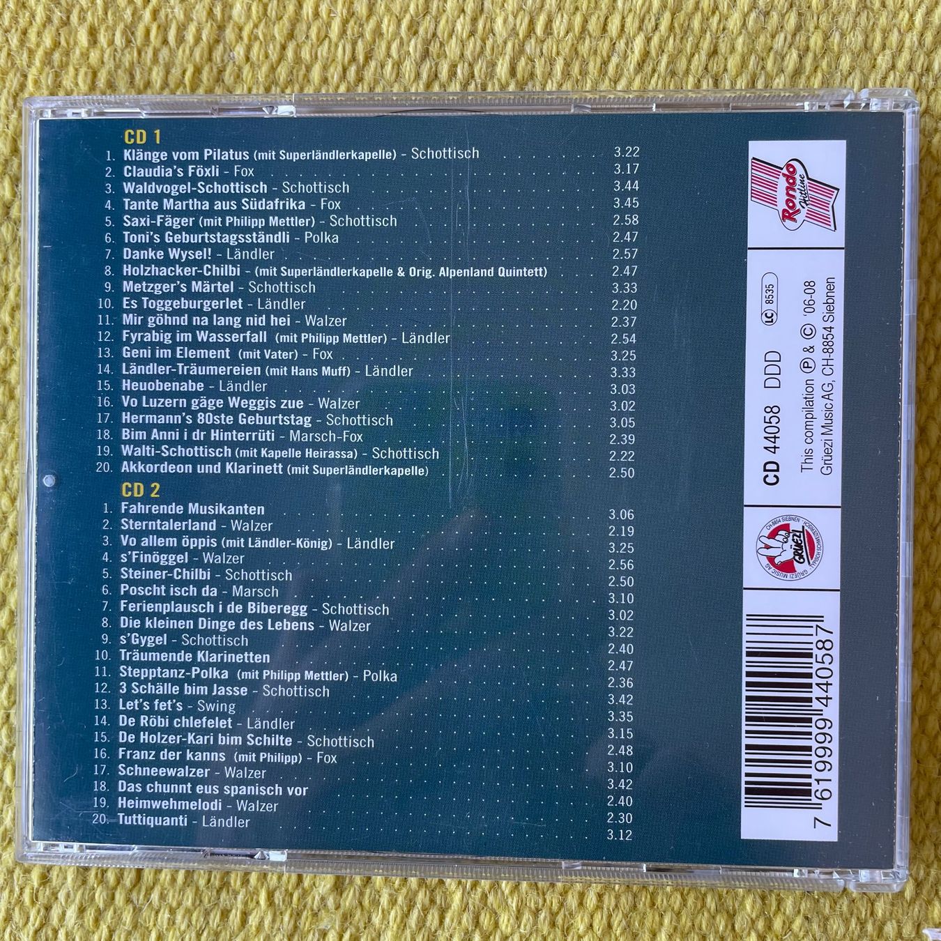 CD: CARLO BRUNNER-2CD 40 LÄNDLER HITS – Usato da Rorschacherberg venduto da CD-Roli 1