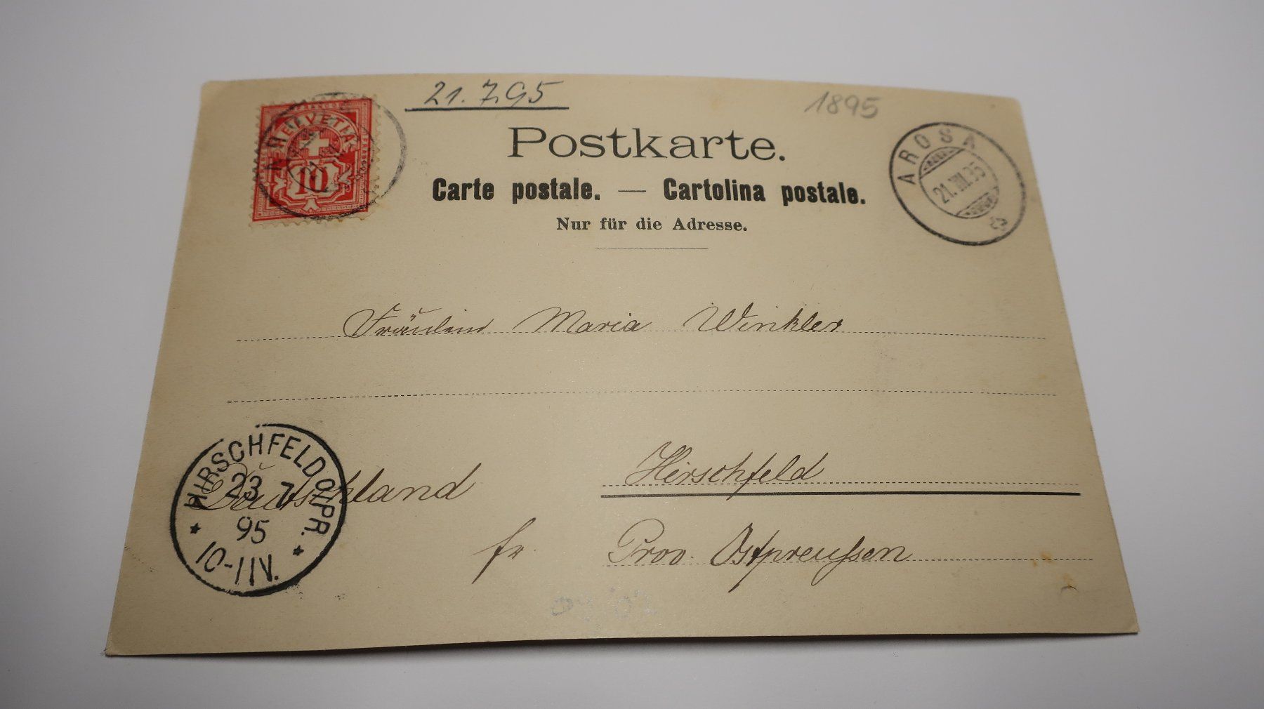 Ansichtskarten: Arosa 1895 – Gebraucht aus Cormoret von Pascalll2001 4