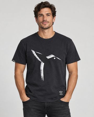 Ushuaïa Ibiza T-Shirt Herren M Schwarz – Kolibri Print – neu