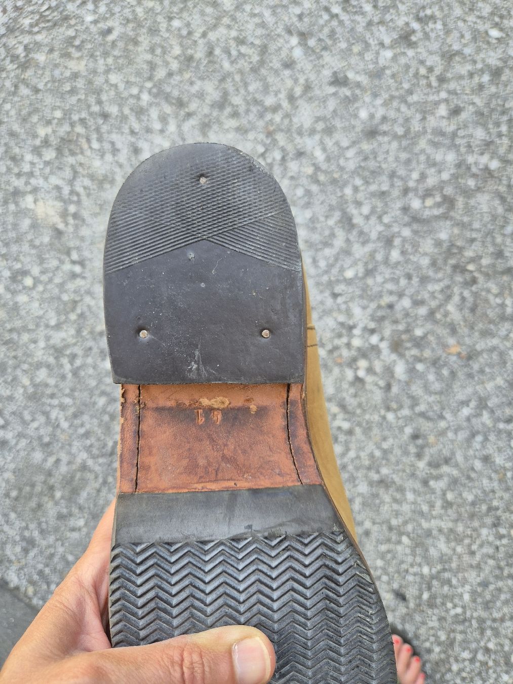 Scarpe da uomo: Bottes vintage Gowest en cuir camel – Usato da Argnou (Ayent) venduto da emnonaol 3