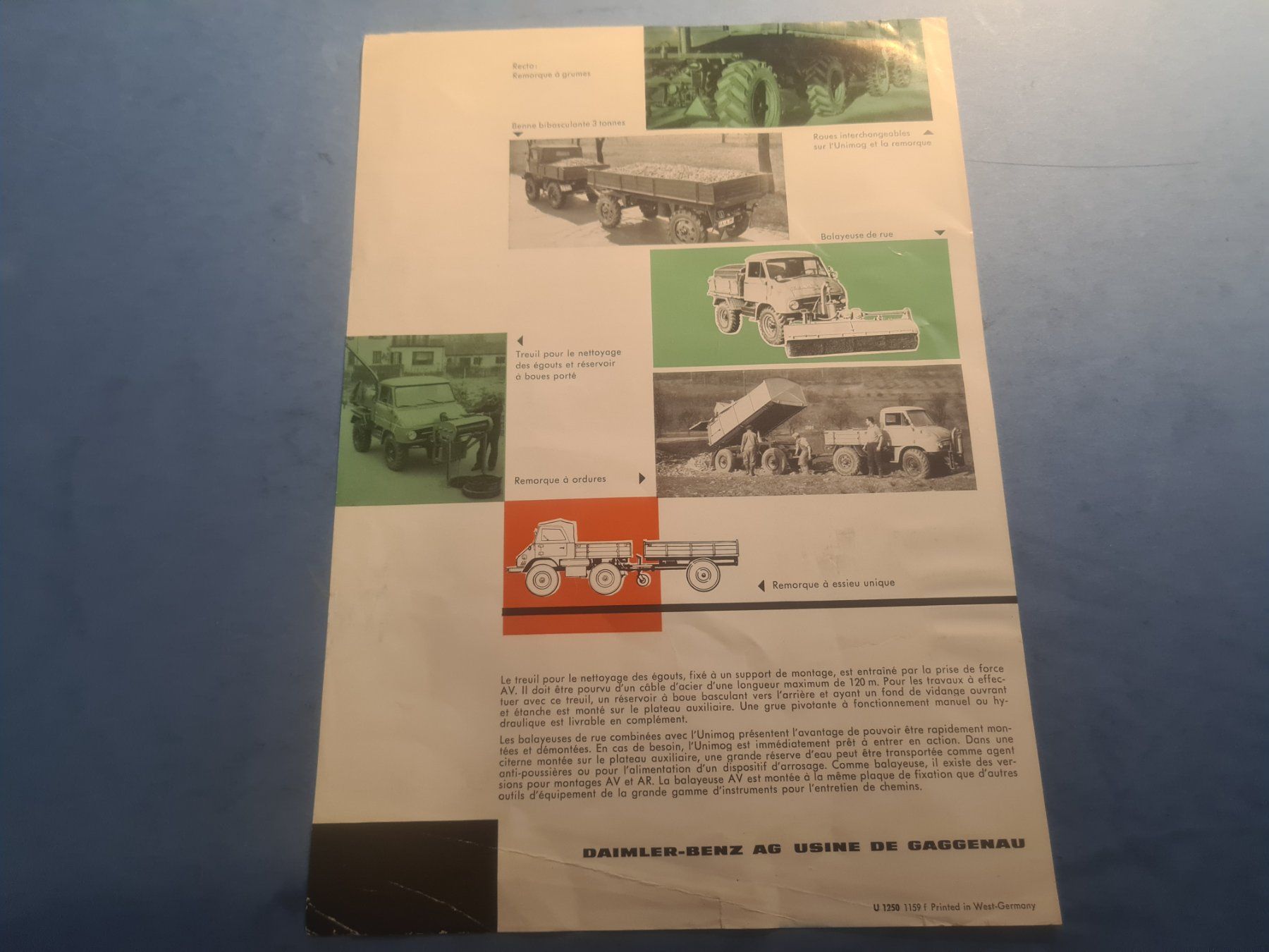 Documenti: UNIMOG  PROSPECTUS  VINTAGE  COLLECTION – Usato da Bellevue venduto da BURGOLMANIA 2